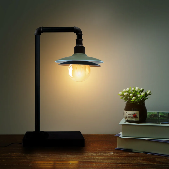 Industrial Rustic Retro Style Pipe Light Steampunk Desk Table Bedroom Lamp Light