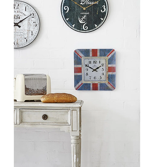 Square Union Jack Wall Clock