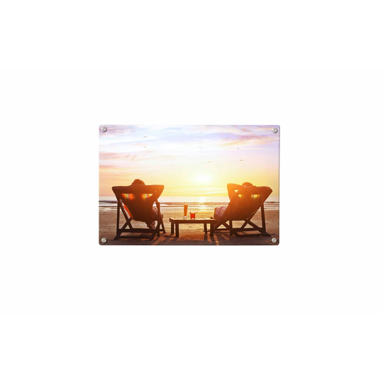 Beach Sunset Magnetic Wall Mounted Photo Memo Board