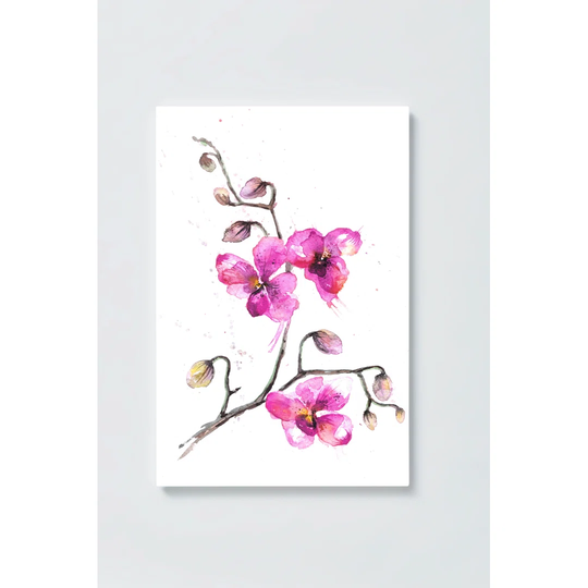 Orchid Motif Magnetic Wall Mounted Cork Board