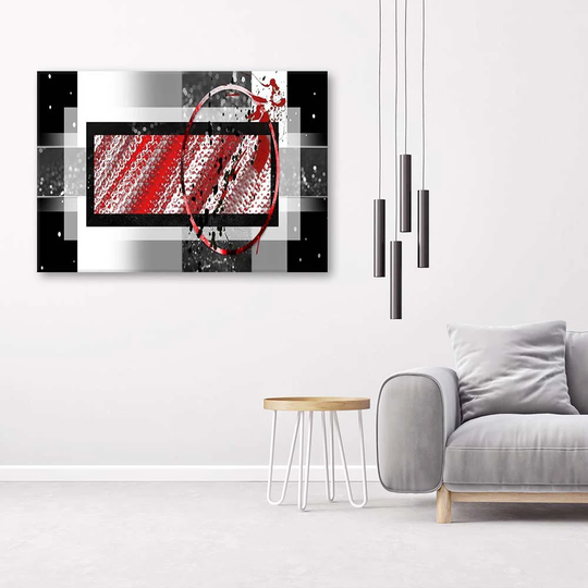 Canvas Print Geometric Abstraction Red Grey