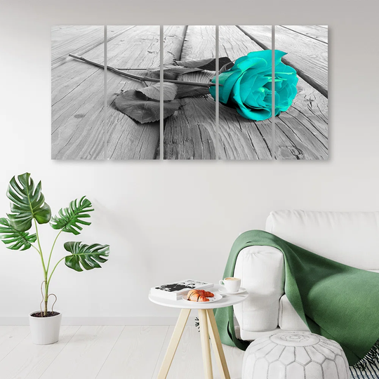 Canvas Print Bridge Rose Flower Turquoise
