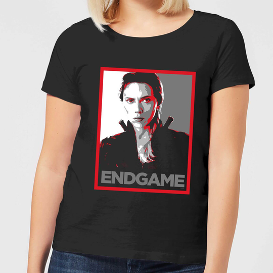 Avengers Endgame Black Widow Poster Women's T-Shirt - Black - S - Black