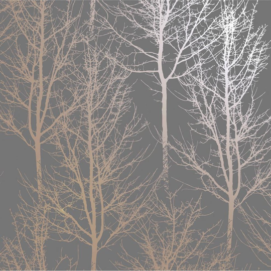 Dark Grey Rose Gold Trees Wallpaper Metallic Shine Holden Decor Rhea Zandra