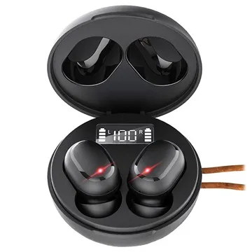 Bluetooth Earphones with Wireless Charging Case F40B - Black