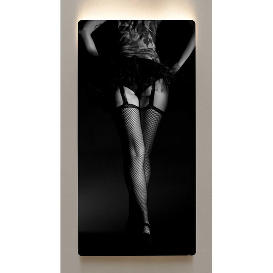 Backlight wall art M94 black and white metal motif picture 60 x 120cm magnetic board