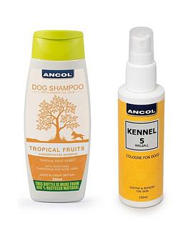 Ancol Dog Shampoo Tropical Fruits 200Ml And Dog Cologne Kennel 5 Dog 100Ml