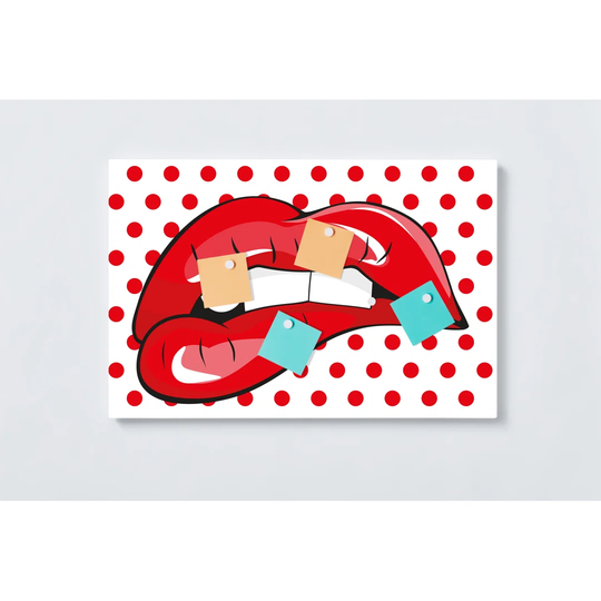 Lips Magnetic Wall Mounted Cork Board