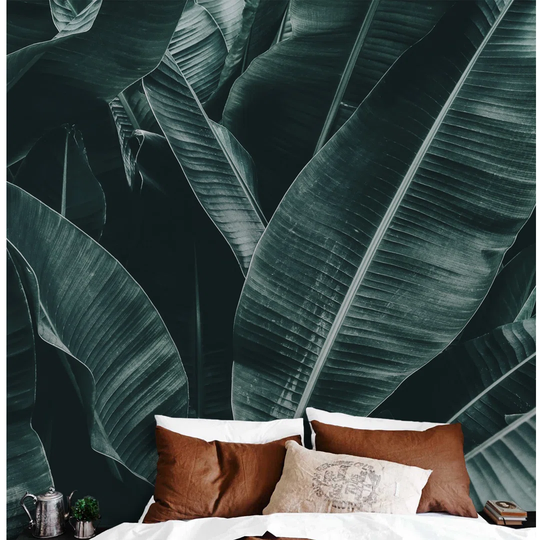 Aiobha Utensil Big Leaves Botanical Exotic Wallpaper