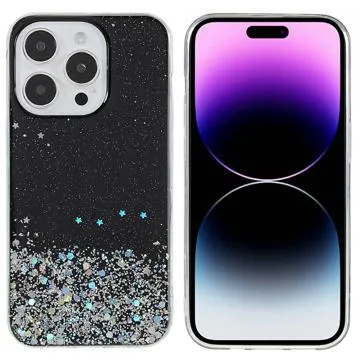 Starry Sky Sparkle iPhone 14 Pro TPU Case - Black