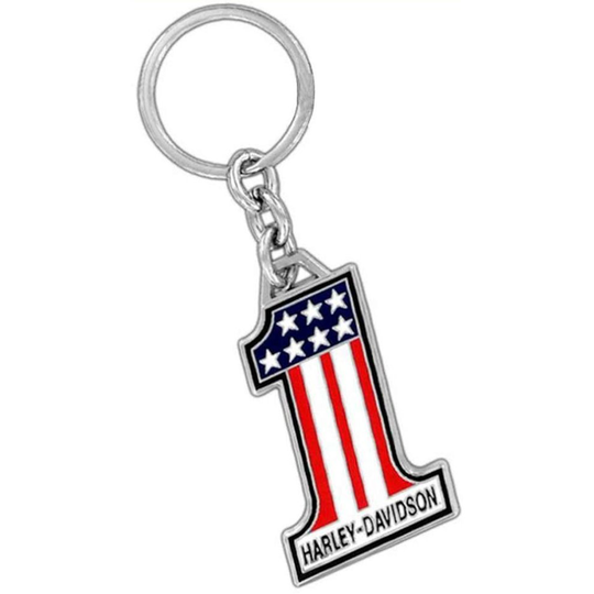 HARLEY-DAVIDSON Number 1 American Flag Key Chain