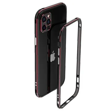 Polar Lights Style iPhone 12 Pro Max Metal Bumper - Black / Red