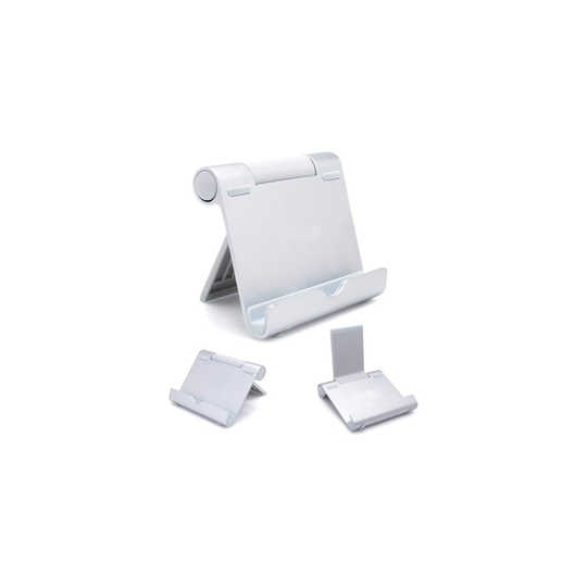 Multi-Angle Portable Stand for Tablets, iPad, E-readers and Smartphones - Silver