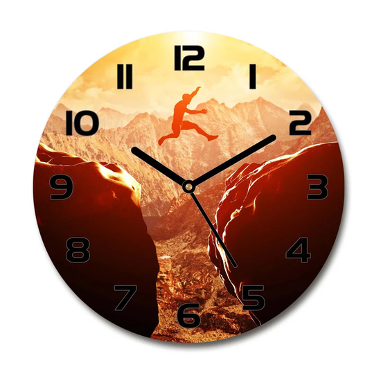 Decoration Picture Art Modern Kitchen Living Room Jump Over The Precipice 30cm Silent Wall Clock