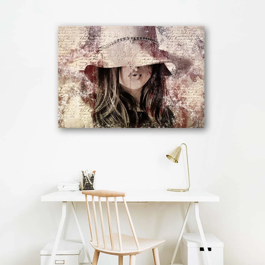 Canvas Print Woman With Hat