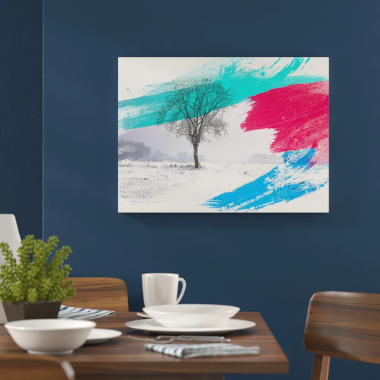 'Landscape Snow and Tree' Graphic Art Print Poster