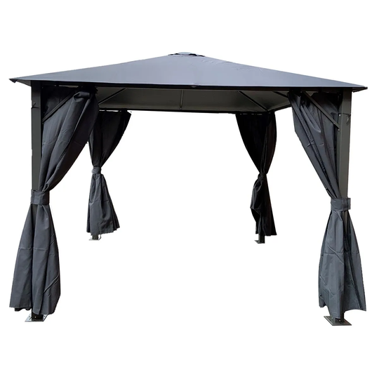 Katie Blake Eden 3m x 3m Gazebo With Curtains - Grey