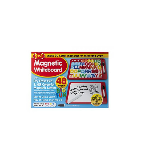 2 In 1 Magnetic Whiteboard With Dry Erase Pen & 48PC Colorful Letters