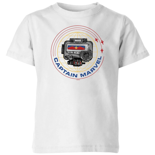 Captain Marvel Pager Kids' T-Shirt - White - 3-4 Years