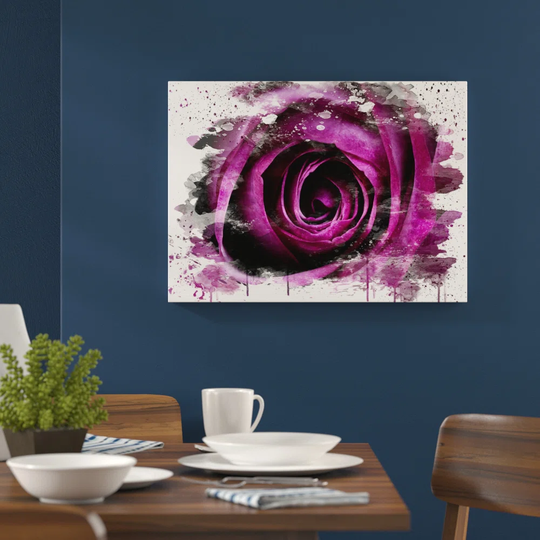 'Flower Purple Rose' Graphic Art Print Poster