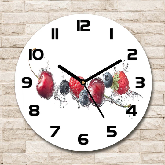 Decoration Picture Art Modern Kitchen Living Room Forest Fruits 30cm Silent Wall Clock