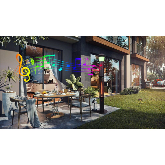 Patio Electric Heater with led light and bluetooth speaker