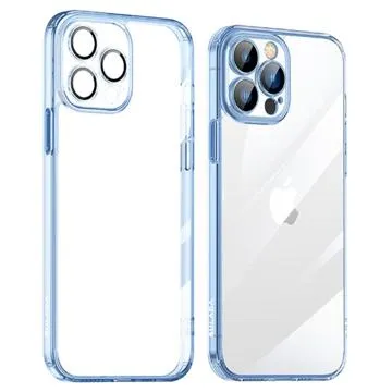 Sulada Crystal Steel iPhone 14 Pro Max Hybrid Case - Blue / Transparent