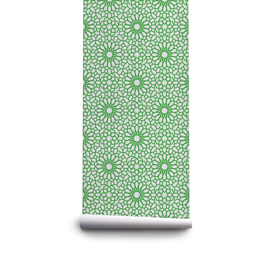 Hideaway Oriental Flower Geometric Shapes Wallpaper