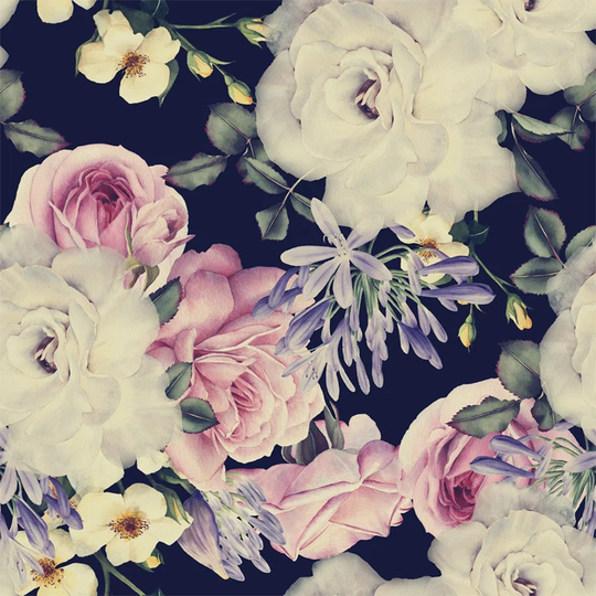 Eshleman Baroque Flowers Floral Wallpaper